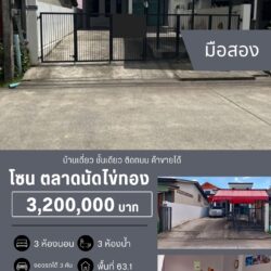 3.2 ลบ บ้านเดี่ยว ชั้นเดียว ติดถนน ค้าขายได้ บ้านพรุ