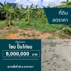 6 ลบ ลดราคา ที่ดิน 4 ห้อง ใกล้ มอ.<<{มีภาพมุมสูง}>>