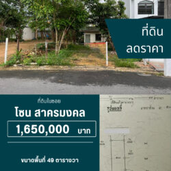 1.65 ลบ ลดราคา ที่ดิน2ห้อง เหมาะสร้างบ้าน สาครมงคล