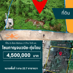 4.5 ลบ ที่ดิน 5 ห้อง ติดถนน 2 ด้าน โซน มอ.  <<{มีภาพมุมสูง}>>