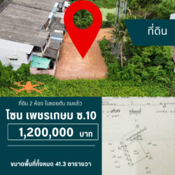 1.2 ลบ ที่ดิน 2 ห้อง ในซอยตัน เพชรเกษม ซ.10 Big C Extra <<{มีภาพมุมสูง}>>