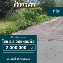 2 ลบ ที่ดิน 4 ห้อง เกาะยอ #น้ำไม่ท่วม