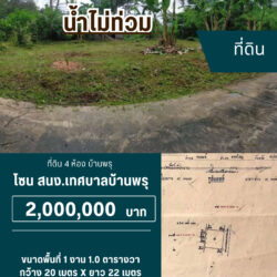2 ลบ ที่ดิน 4 ห้อง บ้านพรุ #น้ำไม่ท่วม